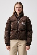 Juicy Couture kurtka pikowana damska MARGO DIAMANTE CONVERTIBLE GILET brązowa JCOGL226552