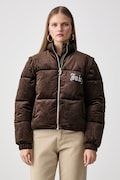 Juicy Couture kurtka pikowana damska MARGO DIAMANTE CONVERTIBLE GILET brązowa JCOGL226552