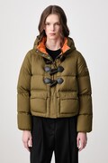 GANNI Future Nylon Quilt Mini Puffer kurtka puchowa damska zielona A1010231