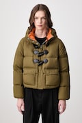 GANNI Future Nylon Quilt Mini Puffer kurtka puchowa damska zielona A1010231