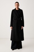 DKNY płaszcz damski z wełną czarny DLEMWW78