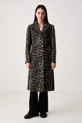 DKNY płaszcz damski z wełną brązowy DLEMWW74