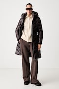 DKNY długa kurtka damska brązowa DLEMPW58