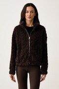 DKNY bluza polarowa damska brązowa DP6J9737
