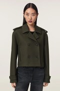 AllSaints krótka kurtka damska z wełną LOWLA zielona W015OF