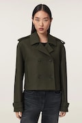 AllSaints krótka kurtka damska z wełną LOWLA zielona W015OF