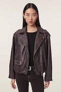 AllSaints kratka jakna ženska usnjena SAMINA bordo W023LF