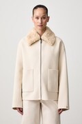 Tommy Hilfiger jakna ženska z volno bež WW0WW52915