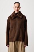 Tommy Hilfiger jakna ženska z volno rjava WW0WW52915