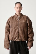 adidas Originals jachetă pentru femei din imitație de piele maro KR9573