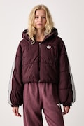adidas Originals krótka kurtka damska Adicolor Cropped Hooded Puffer bordowa KR9547