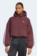 adidas Originals κοντό μπουφάν γυναικείο Adicolor Cropped Hooded Puffer μπορντό KR9547