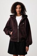 Carhartt WIP W  Hooded Casey кофта на застібці з капюшоном бавовняна жіноча коричнева I032642