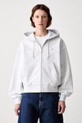 Carhartt WIP W  Hooded Casey кофта на застібці з капюшоном бавовняна жіноча сіра I032642