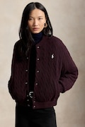 Polo Ralph Lauren bomber dámský s vlnou burgundský 211B30888