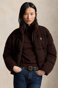 Polo Ralph Lauren kurtka pikowana damska z wełną brązowa 211A10457