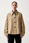 Tommy Hilfiger kurtka przejściowa damska z bawełną beżowa WW0WW49844