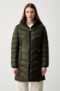 DKNY długa kurtka damska zielona DLEMPZ26
