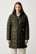DKNY długa kurtka damska zielona DLEMPZ26