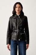 Guess преходно яке дамско от имитация на кожа JEANNE черно W6YL17 W2907