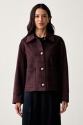 Guess geacă tip cămașă pentru femei din imitație de piele întoarsă GRACE violet W6YL14 W2887