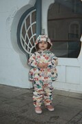Konges Sløjd kombinezon dziecięcy RAINY PALME SET GIRL beżowy KS105764