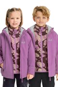 Jack Wolfskin kurtka 3w1 dziecięca ICELAND 3IN1 PRINT fioletowa A66161