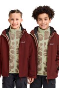 Jack Wolfskin kurtka 3w1 dziecięca ICELAND 3IN1 PRINT czerwona A66161