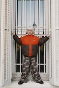 Tinycottons kurtka pikowana dziecięca COLOR BLOCK SHORT PADDED JACKET czerwona AW26-178
