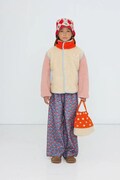 Tinycottons rozepínací mikina dětská fleecová COLOR BLOCK SHERPA JACKET béžová AW26-252