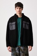 Levi's суичър с цип мъжки от полар CAMPO SHERPA черен 007SH