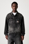Carhartt WIP Helston kratka jakna traper za muškarce crna I033352