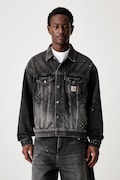 Carhartt WIP Helston kratka jakna traper za muškarce crna I033352