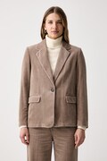 Sisley giacca monopetto da donna in velluto a coste beige 29L0LW04K
