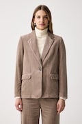 Sisley giacca monopetto da donna in velluto a coste beige 29L0LW04K