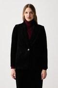 Sisley giacca monopetto da donna in velluto a coste nera 29L0LW04K