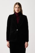 Sisley giacca monopetto da donna in velluto a coste nera 29L0LW04K