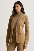 Lauren Ralph Lauren marynarka damska bawełniana z elastanem brązowa 200P14619