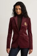 Lauren Ralph Lauren marynarka damska bawełniana z elastanem bordowa 200P14619