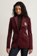 Lauren Ralph Lauren marynarka damska bawełniana z elastanem bordowa 200P14619