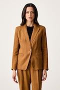 United Colors of Benetton sako dámské lněné hnědé 2AGHDW03U