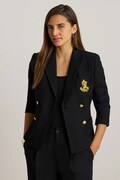Lauren Ralph Lauren marynarka dwurzędowa bawełniana z elastanem czarna 200P14021