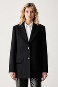 Karl Lagerfeld płaszcz damski z wełną czarny B3W15029