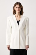 Guess marynarka jednorzędowa damska z wiskozą x LEONIE HANNE beżowa W6BN29 W5205