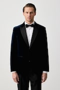 BOSS marynarka jednorzędowa męska welurowa H-Hutson-Tux-Pk-264 granatowa 50571975