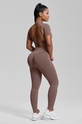 BetterMe legginsy do jogi damskie Ultrasculpt brązowe high waist LEG00040