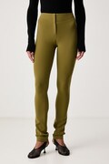 Patrizia Pepe spodnie slim fit damskie zielone regular waist 2P0041 C0271