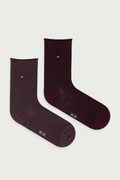 Tommy Hilfiger ponožky dámské s bavlnou 2-pack burgundské 701243423