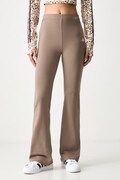 adidas legginsy damskie bawełniane z elastanem Soft Lux beżowe high waist KF8410
