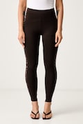 adidas legginsy damskie bawełniane z elastanem Leopard Pack brązowe high waist KV9302